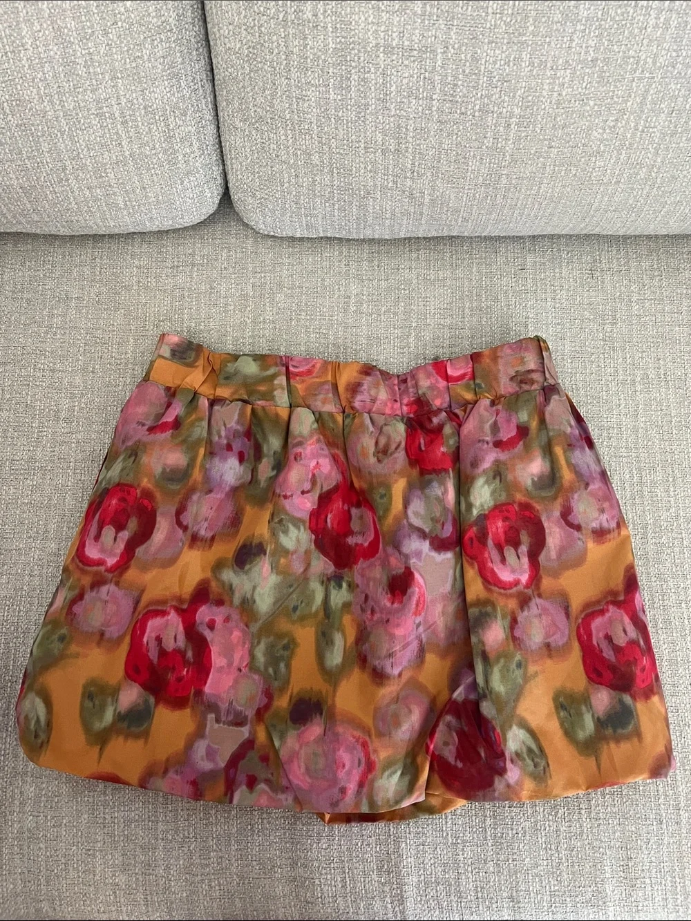 JCrew - Floral A-Line Mini Skirt in Mustard and Pink